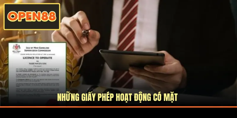 Những giấy phép hoạt động mà đơn vị đang có